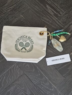 NWT Veronica Beard Sports Club Canvas Pouch and Lulu Frost Bag Charm